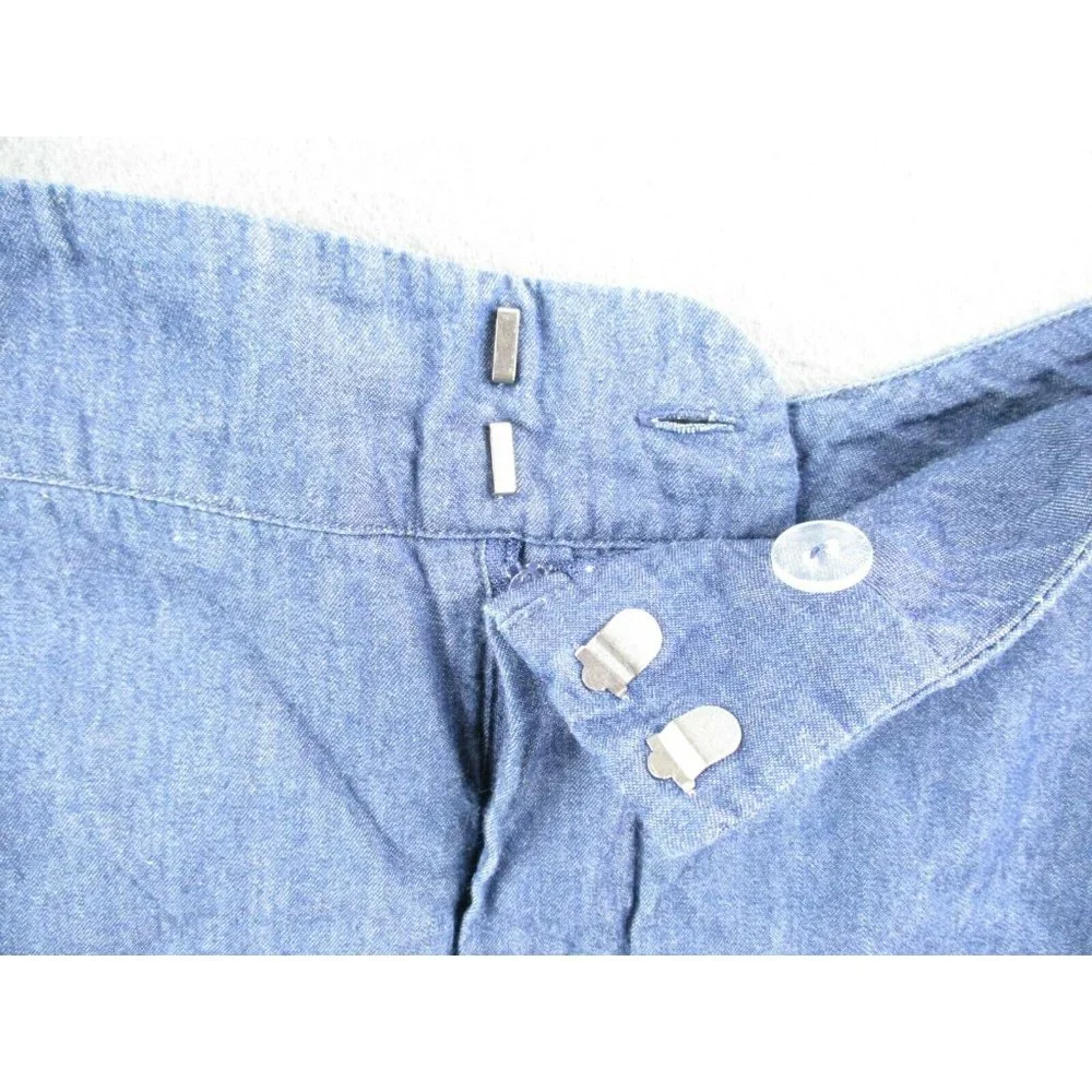 Parker Shorts Womens 0 Blue Chambray Denim Lace Cut Out Tassels 100% Cotton - Picture 6 of 6